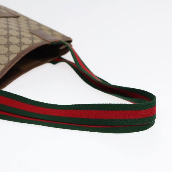 GUCCI GG Supreme Web Sherry Line Tote Bag Pvc Beige 001 080 494 - Picture 7 of 16